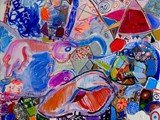 MODERN_ART_GALLERY_CONTEMPORARY_DECO_INTERIORS-Merello.-Mujer_de_porcelana_azul_(81x100_cm)_Mix_media_on_canvas